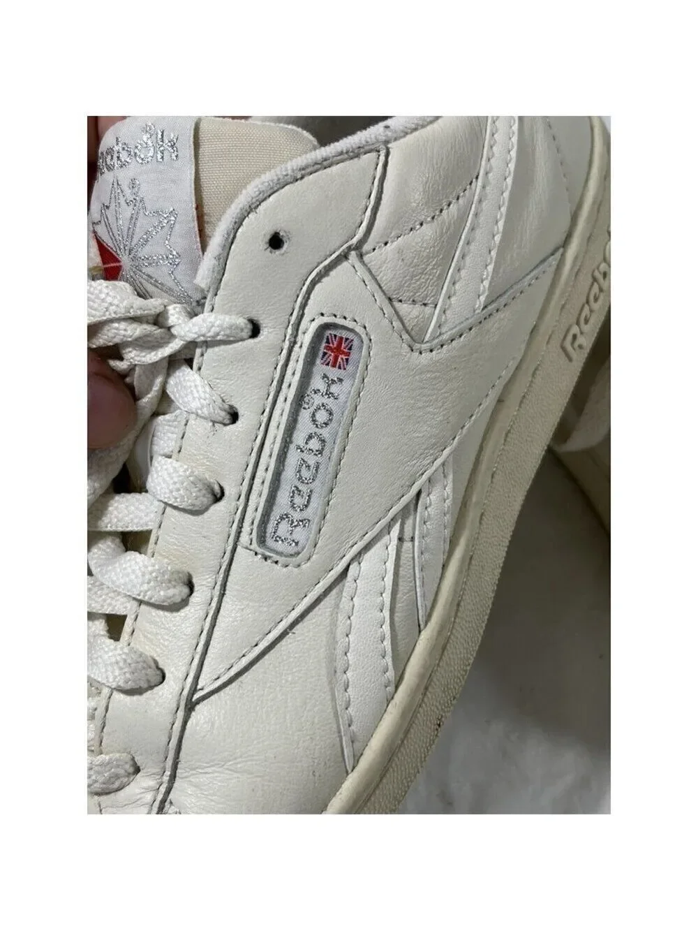 reebok npc low top leather sneaker in chalk size 8 womens